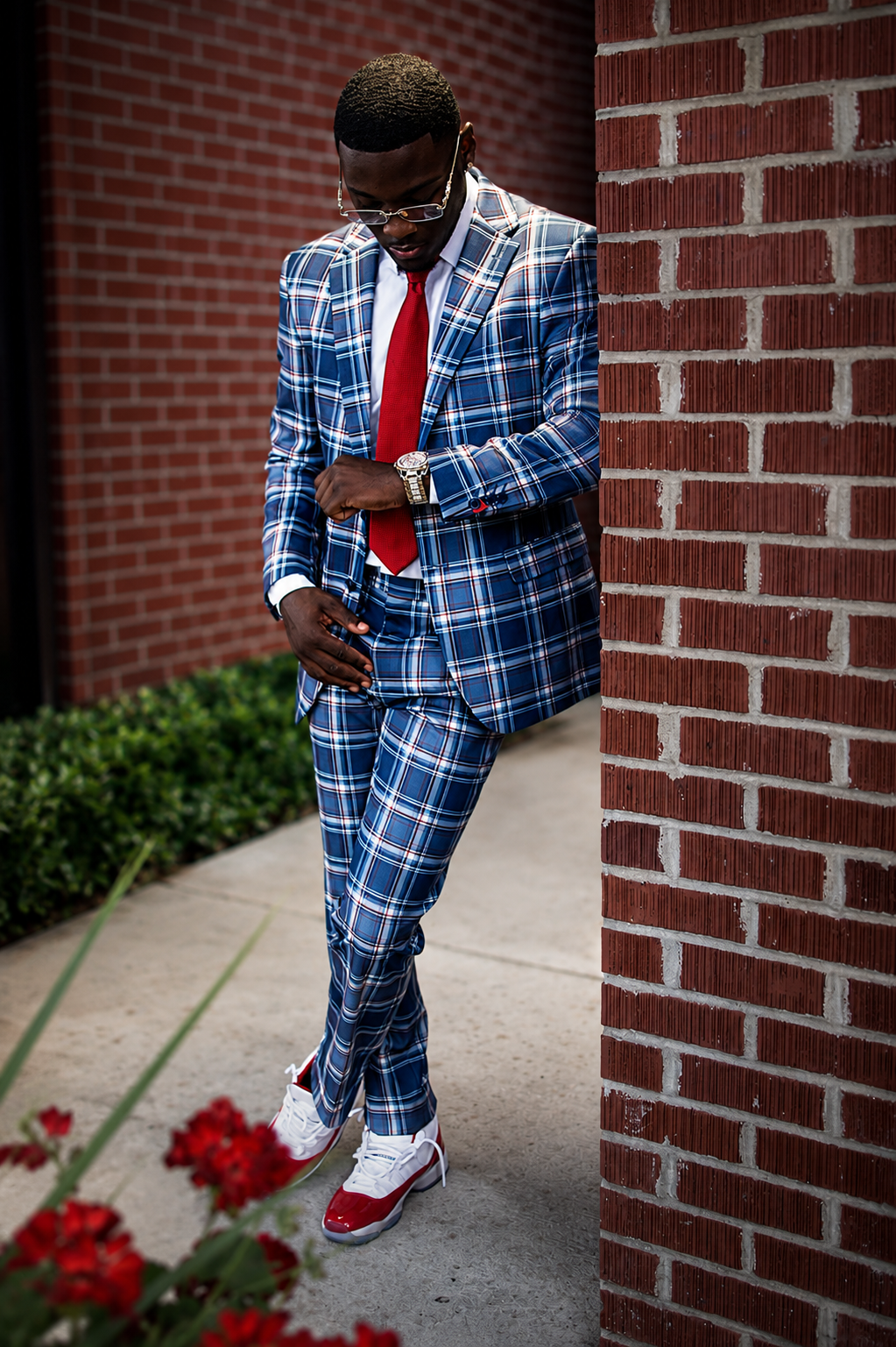 Plaid suit editorial