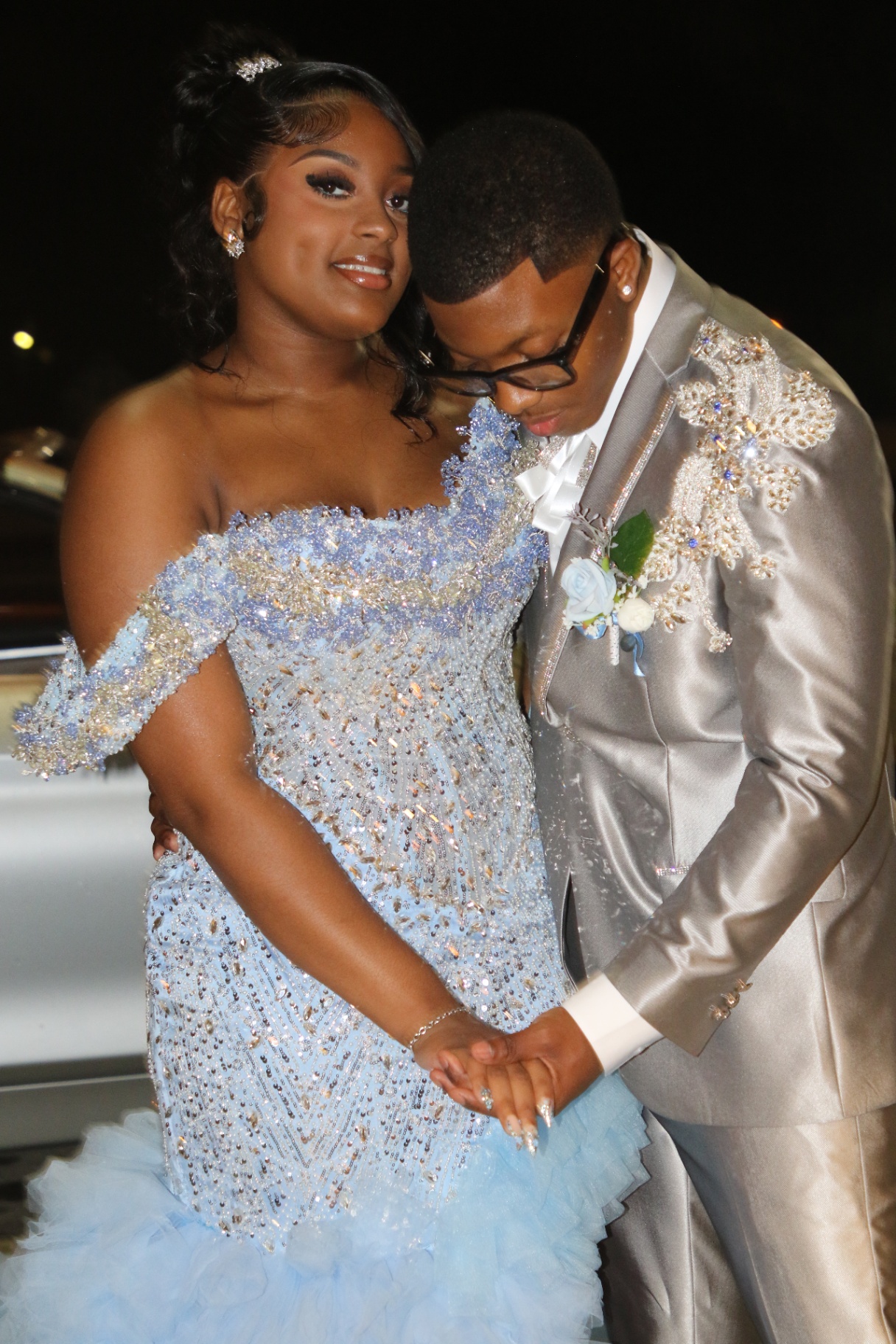 Prom couple portrait