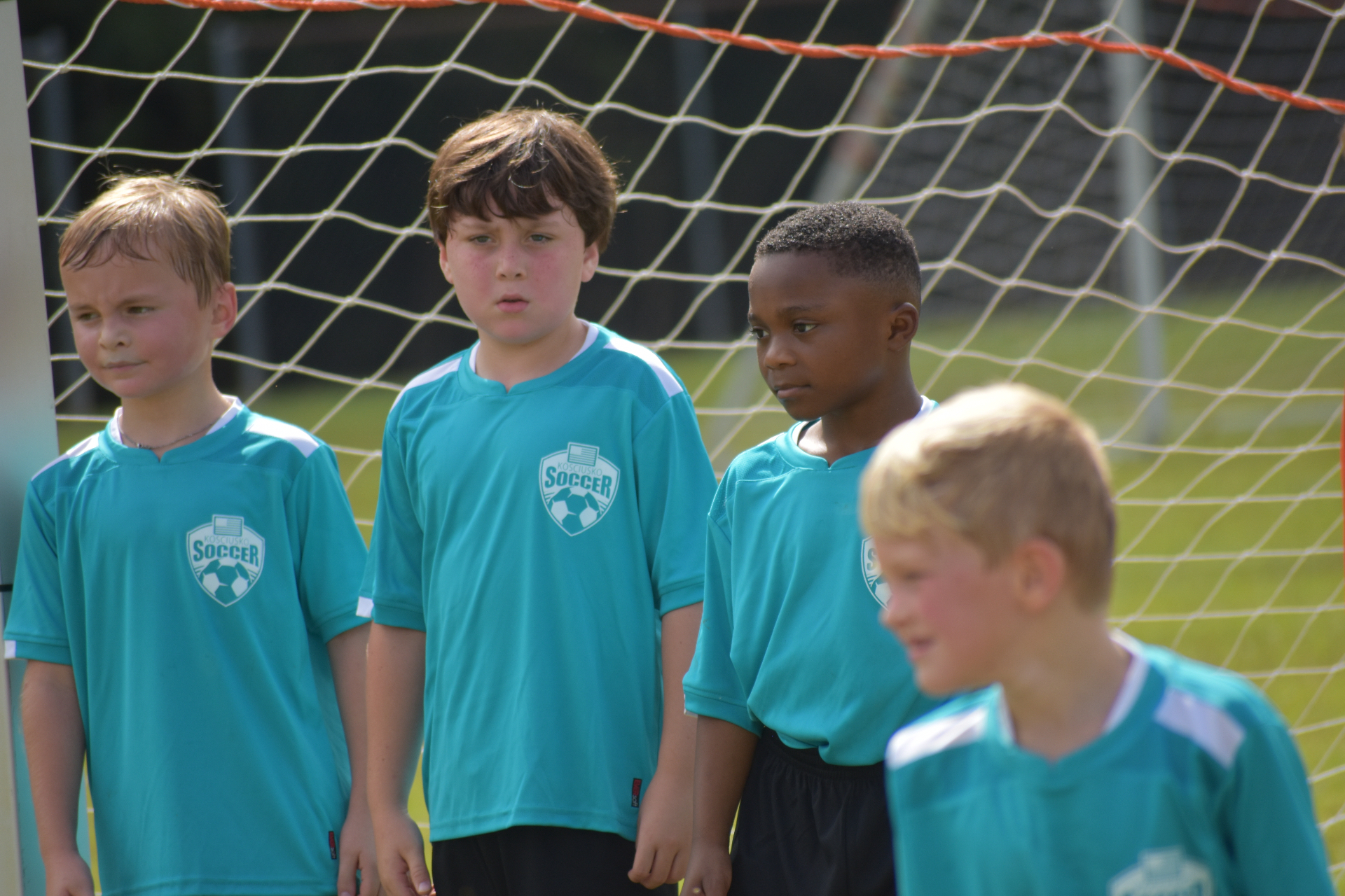 Teammates lined up